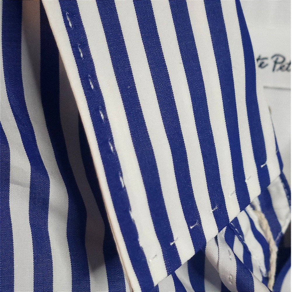 LE SARTE PETTEGOLE Striped Button Down Shirt Blue White Women's size 6 NWT $290 - Picture 9 of 9